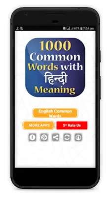 Hindi to English Words Meaning - Common Words android App screenshot 0